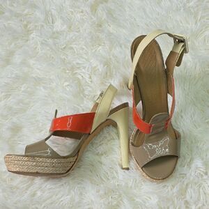 Anya Hindmarch Beige and Orange Heels